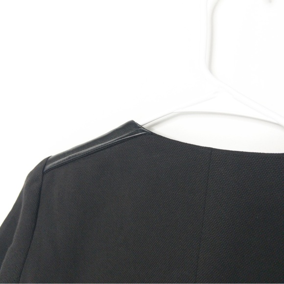 TARA JARMON Wool Leather Jacket Womens Size 38 US 6 M Cropped Snap Blazer - Picture 14 of 15